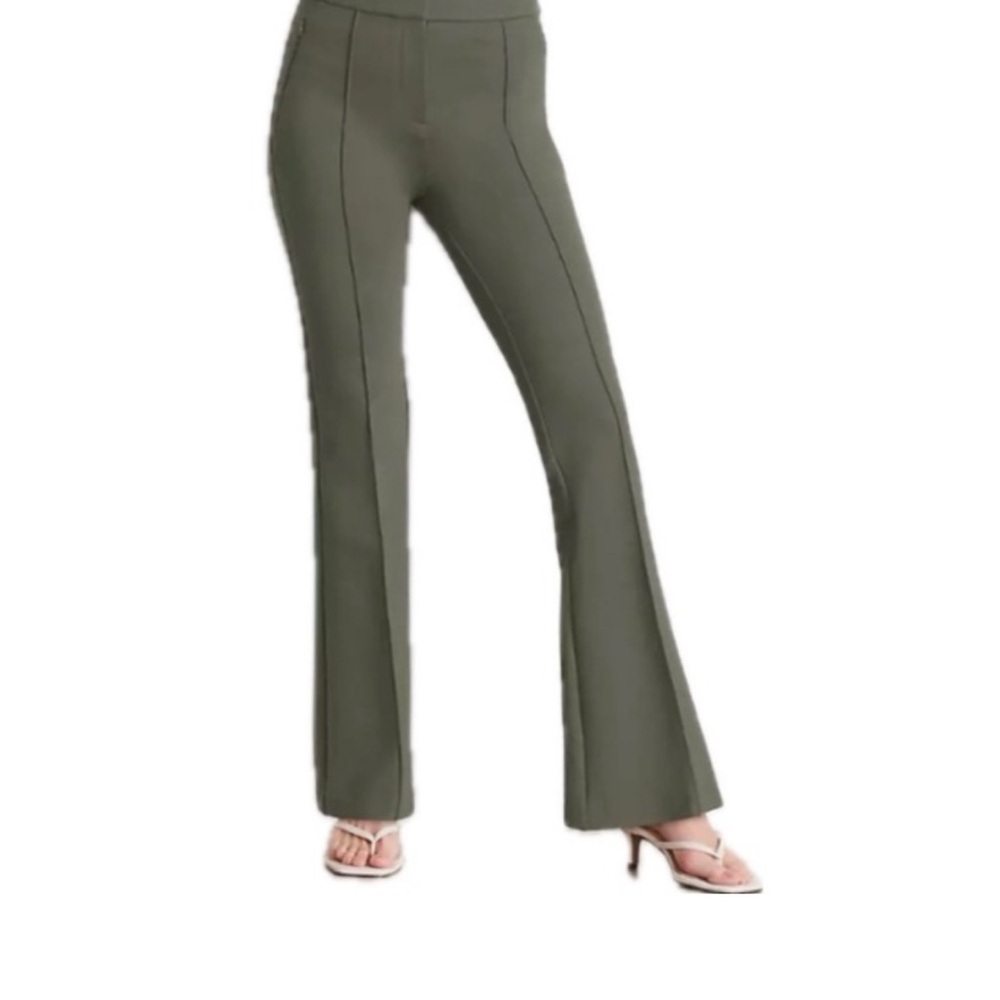 Loft high waist kick crop alpine green stretch pants 2 petite